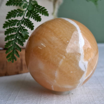 Yellow Calcite Sphere - 321 grams