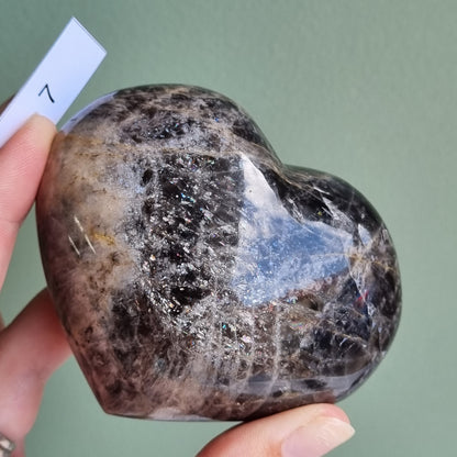 Black Moonstone Heart - Madagascar