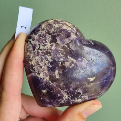 Lepidolite Heart - Madagascar - Smaller Sizes