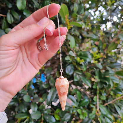 Sunstone Pendulum - 6 Faceted