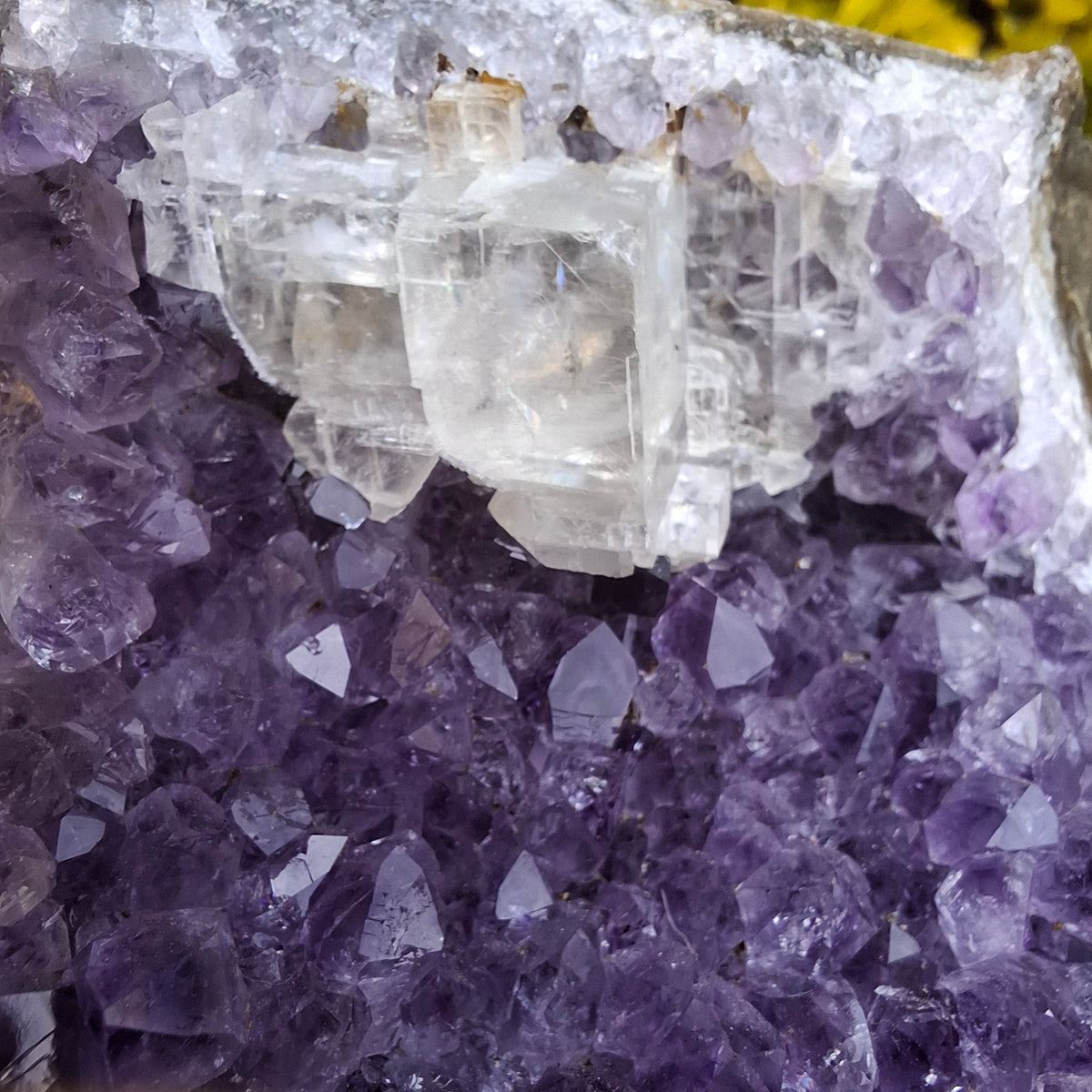 Amethyst with Calcite Standing Cluster - Brazil - 547 grams