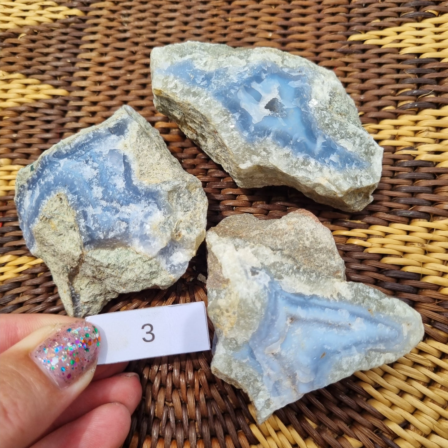 Blue Chalcedony Raw - B Grade