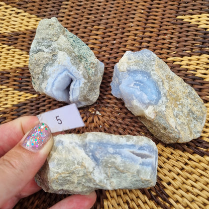 Blue Chalcedony Raw - B Grade