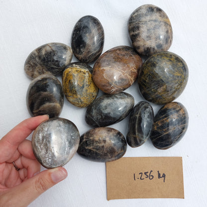 Black Moonstone Palm Stone - BULK - Madagascar - Over 1kg