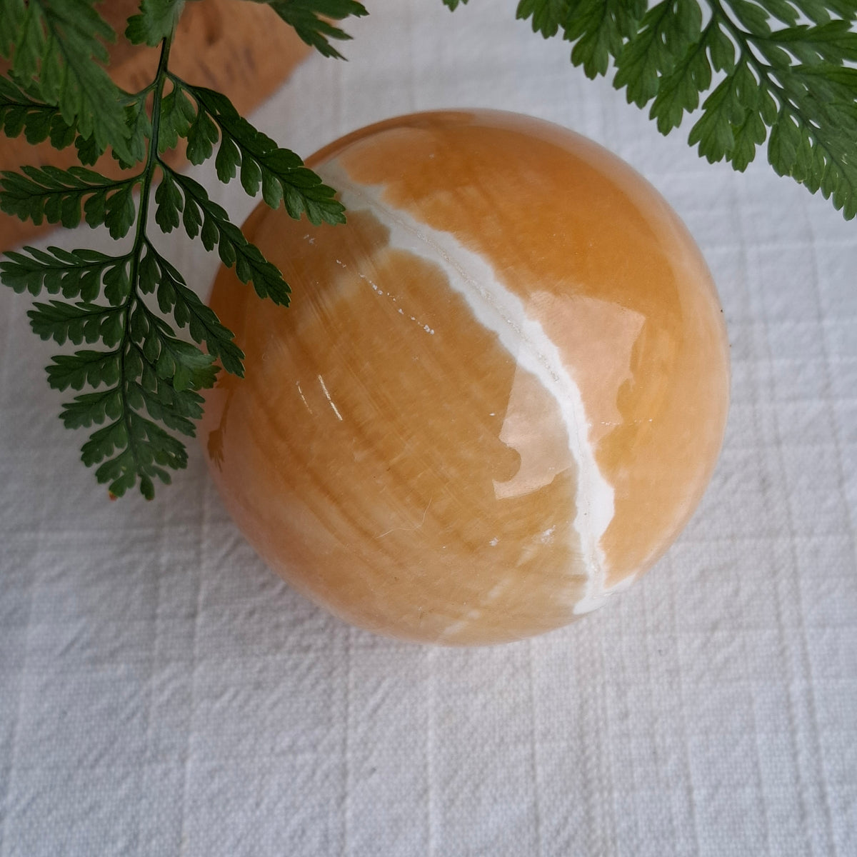 Yellow Calcite Sphere - 321 grams