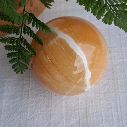 Yellow Calcite Sphere - 321 grams