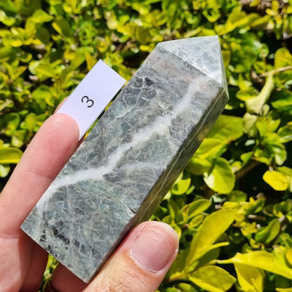 Marcasite in Green Matrix Obelisk