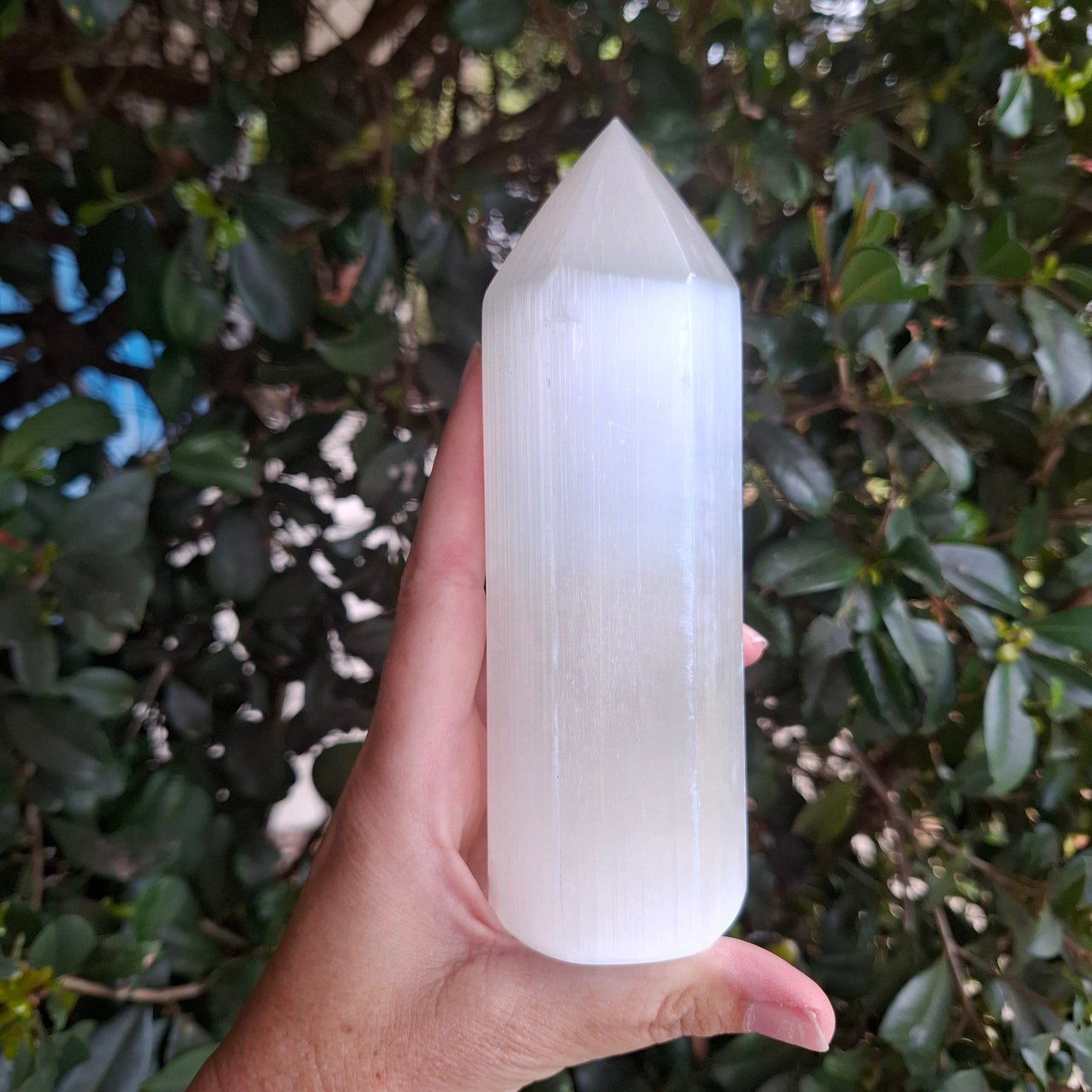 Selenite Hexagon Tower - Morocco - 15cm