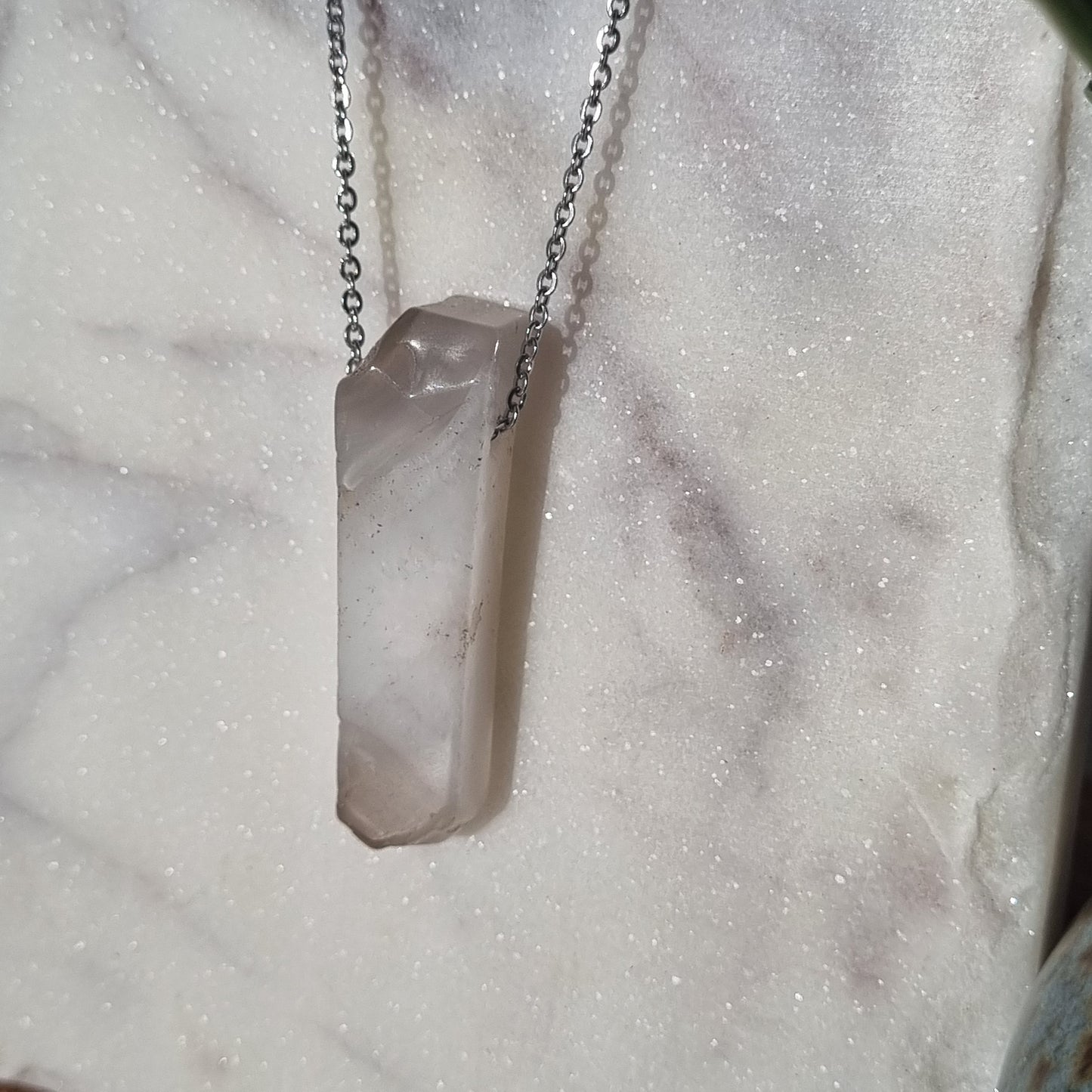 Agate & Silver - Bead Necklace