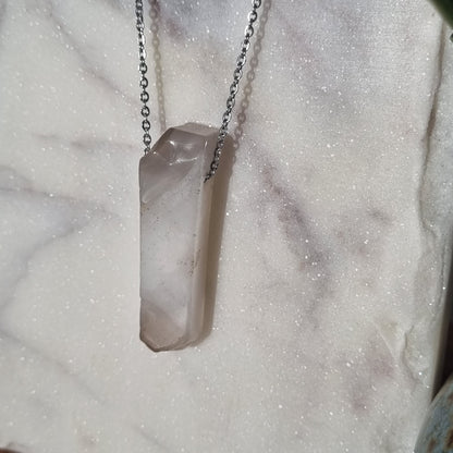 Agate & Silver - Bead Necklace