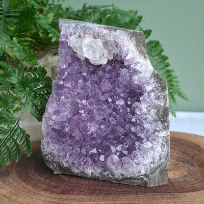 Amethyst with Calcite Standing Cluster - Brazil - 547 grams