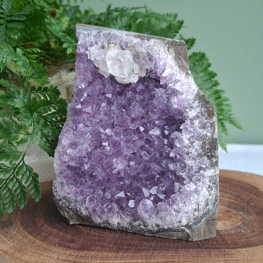 Amethyst with Calcite Standing Cluster - Brazil - 547 grams