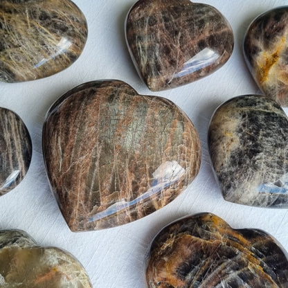 Black Moonstone Heart - Madagascar