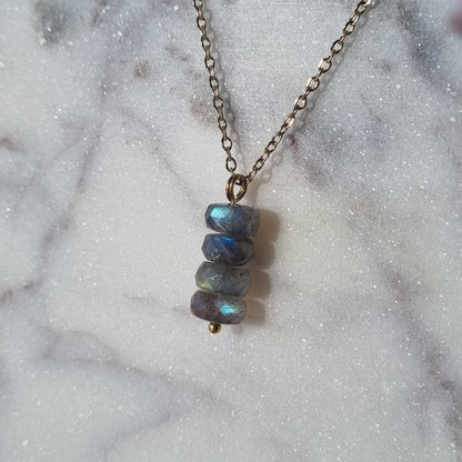 Labradorite & Gold - Faceted Bead Necklace