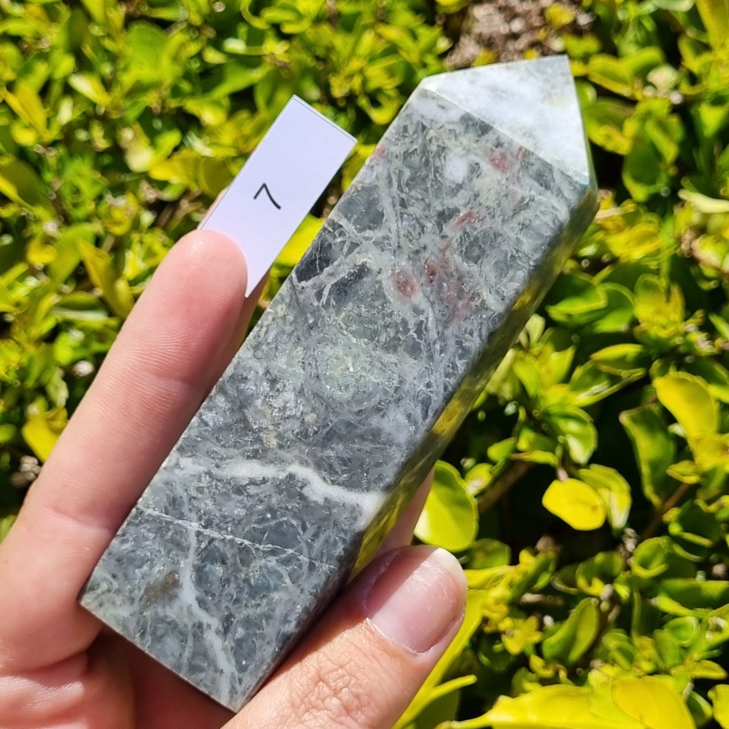 Marcasite in Green Matrix Obelisk