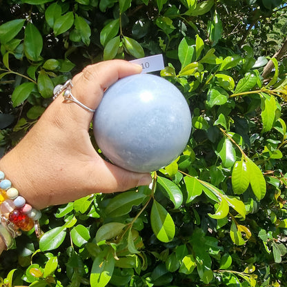 Blue Calcite Sphere - Madagascar