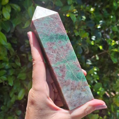 Eclogite (Omphite in Red Garnet) Tower - 563g