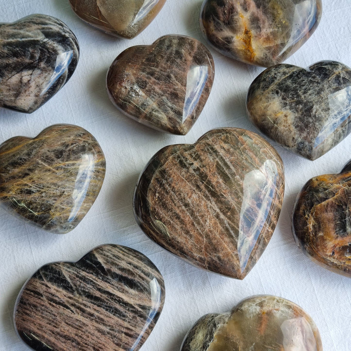 Black Moonstone Heart - Madagascar