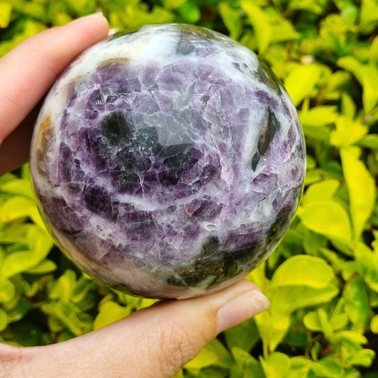 Purple Fluorite in Matrix Sphere - China - 566g