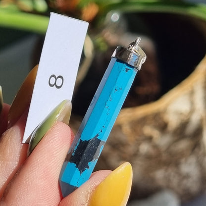 Blue Howlite Point Sterling Silver Pendant