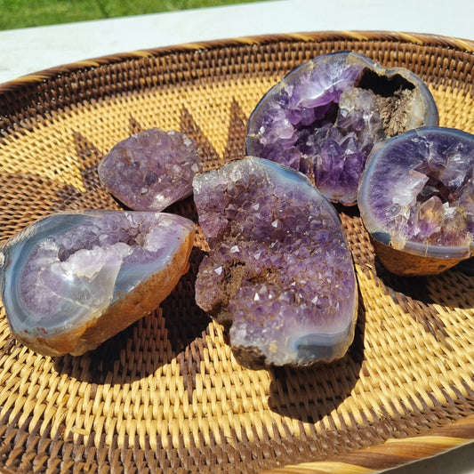 Amethyst on Agate Cluster - Madagascar