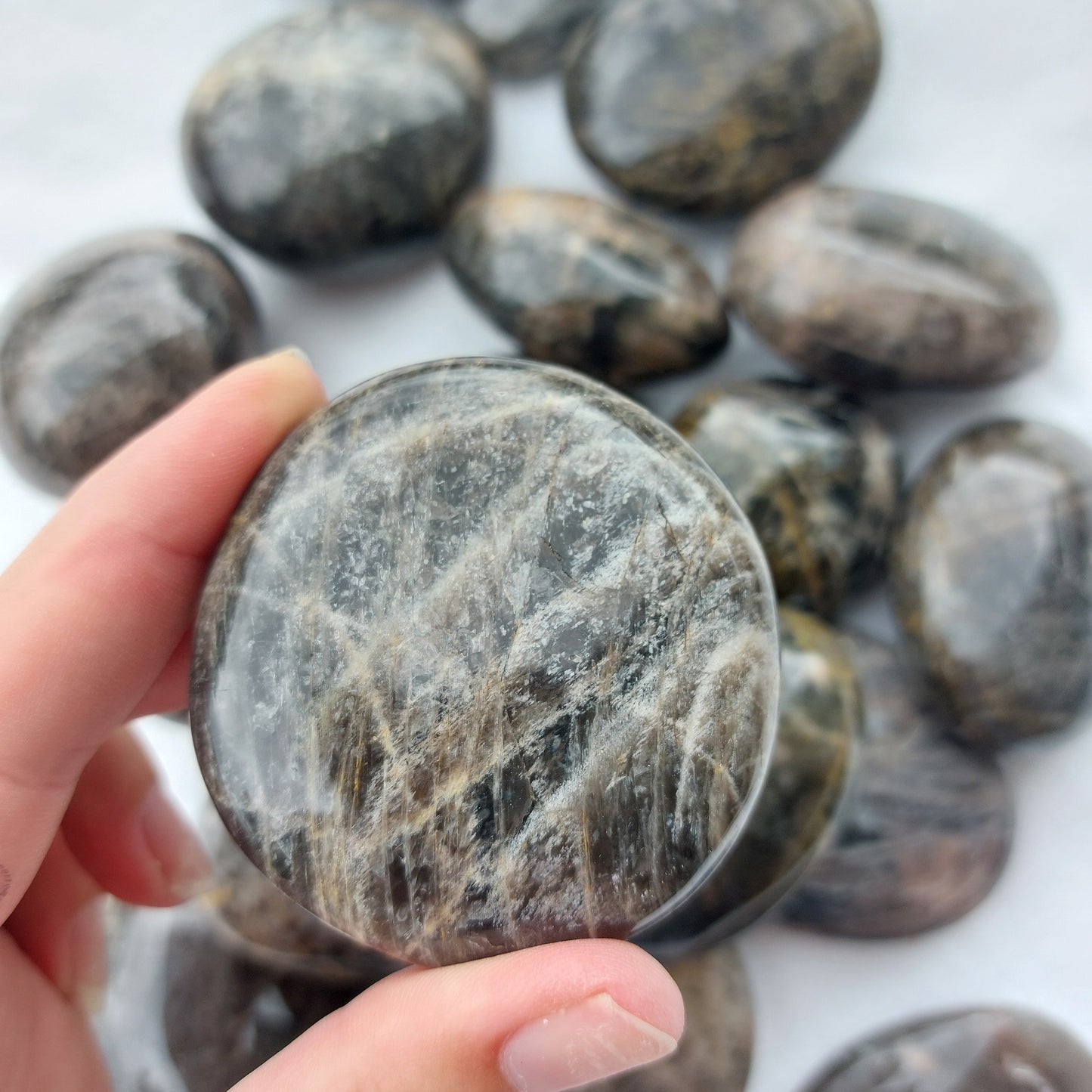 Black Moonstone Palm Stone - BULK - Madagascar - Over 1kg