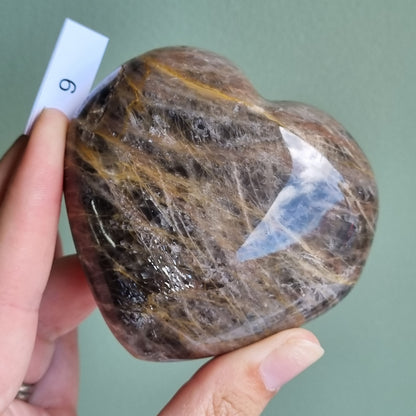 Black Moonstone Heart - Madagascar