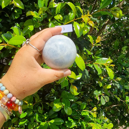 Blue Calcite Sphere - Madagascar