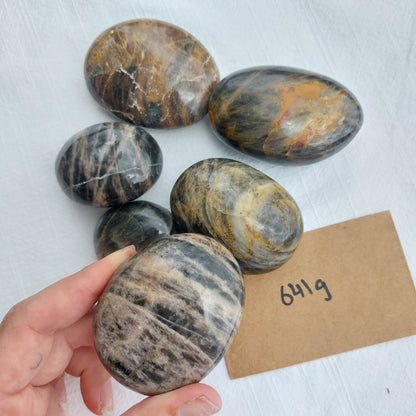 Black Moonstone Palm Stone - BULK - Madagascar - Under 1kg