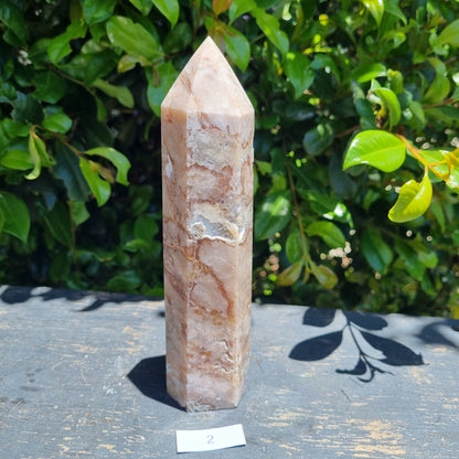 Pink Calcite with Quartz Towers - Madagascar