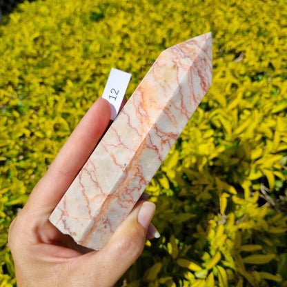 Red Vein Calcite Tower - China