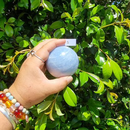 Blue Calcite Sphere - Madagascar
