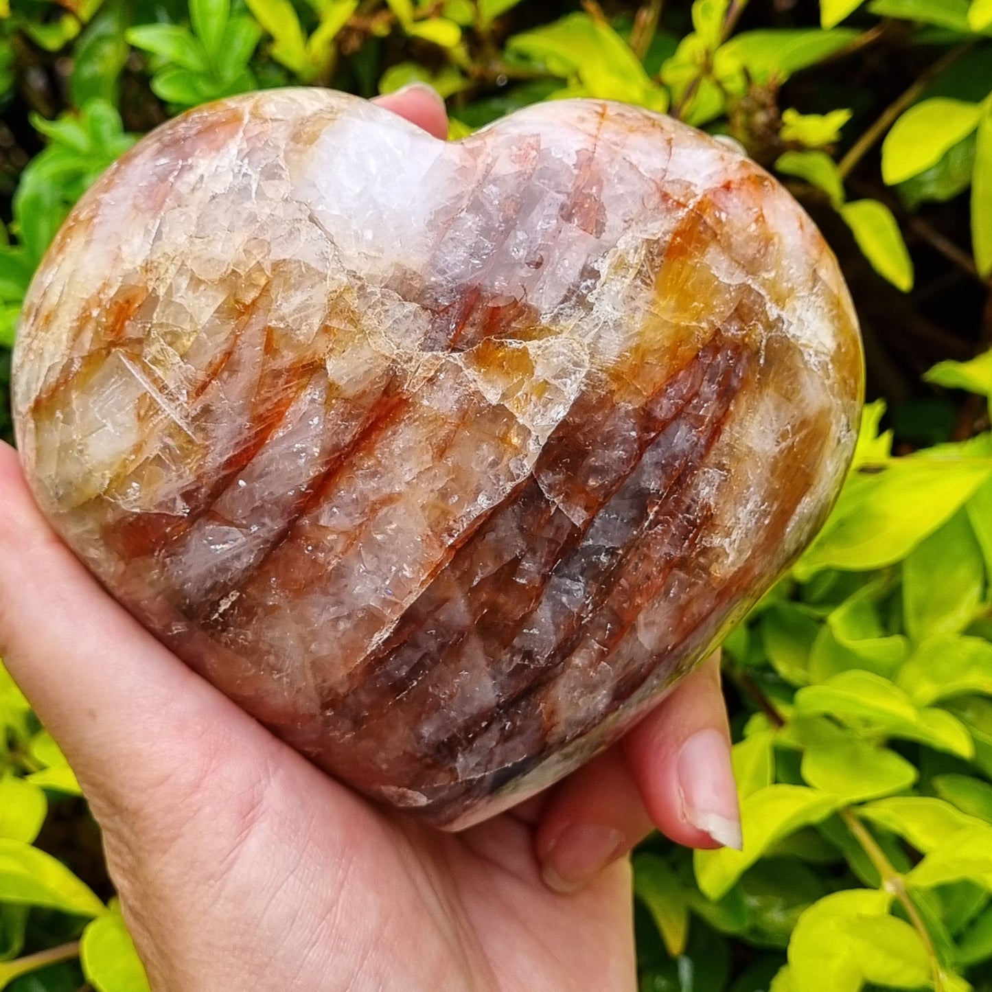 Fire Quartz Heart - Madagascar - 768g