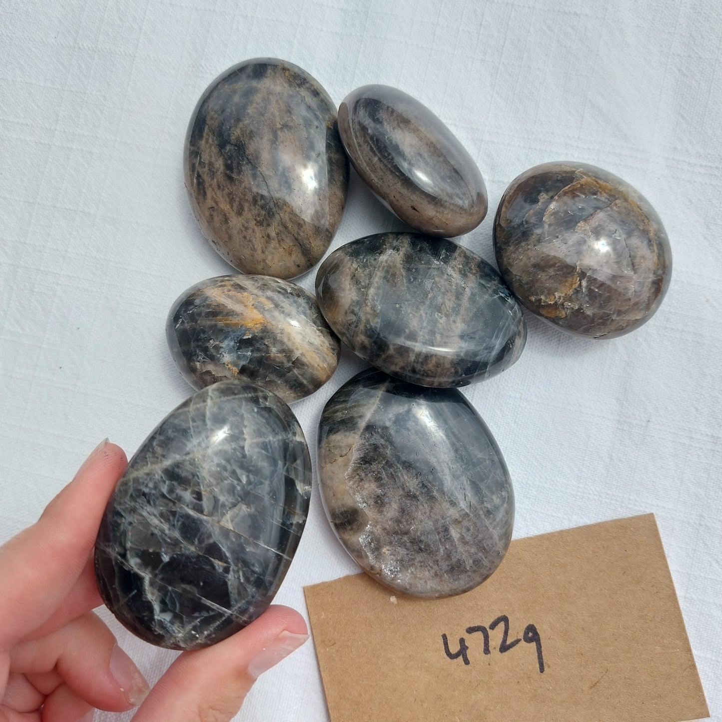Black Moonstone Palm Stone - BULK - Madagascar - Under 1kg