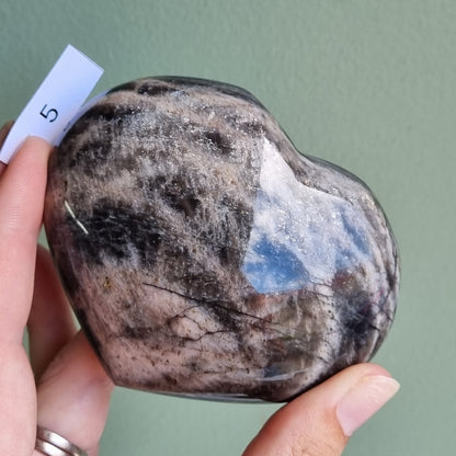Black Moonstone Heart - Madagascar