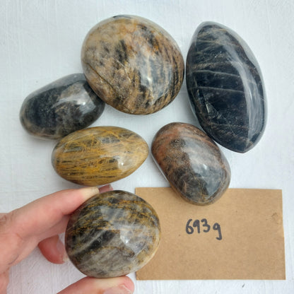 Black Moonstone Palm Stone - BULK - Madagascar - Under 1kg
