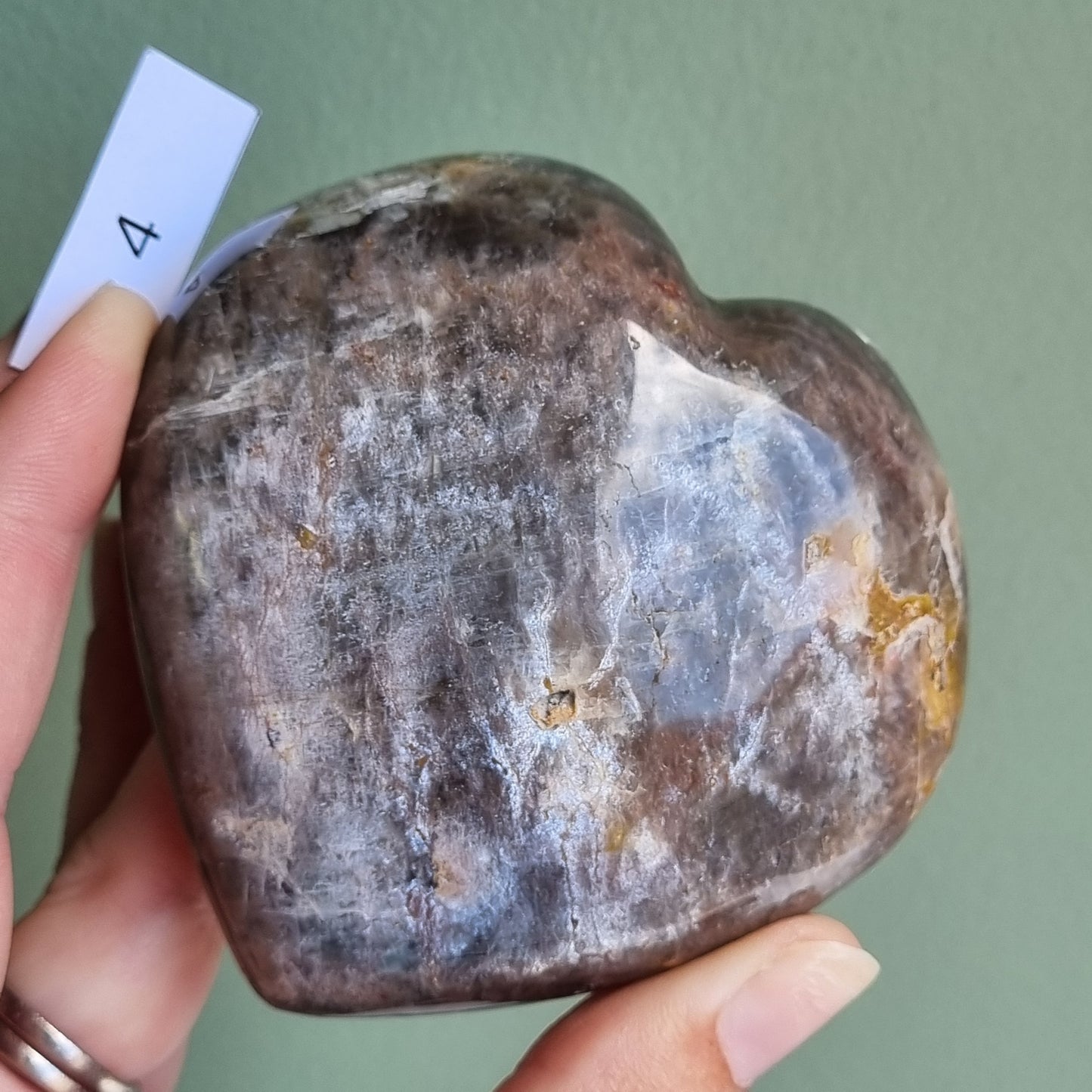 Black Moonstone Heart - Madagascar