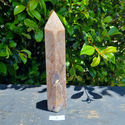 Pink Calcite with Quartz Towers - Madagascar
