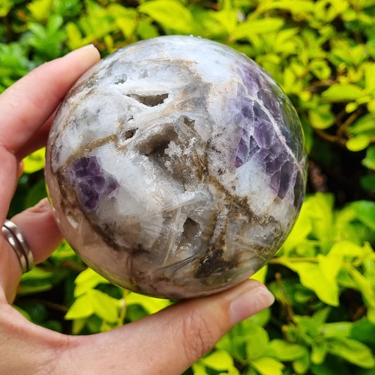 Purple Fluorite in Matrix Sphere - China - 900g