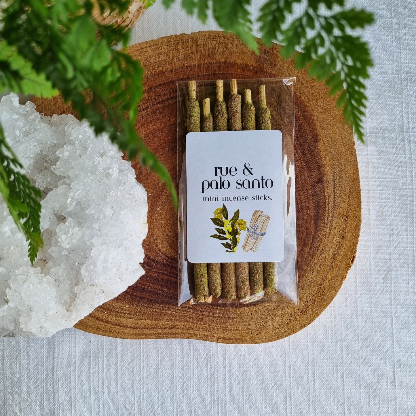 NEW - Rue & Palo Santo Mini Incense Sticks - 6 Pack