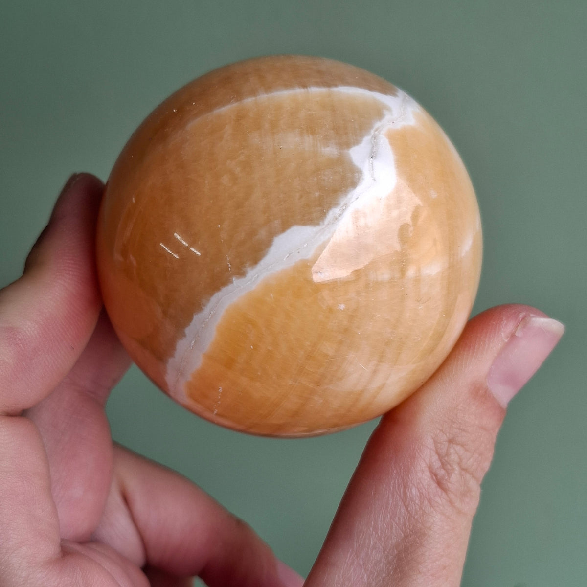 Yellow Calcite Sphere - 321 grams