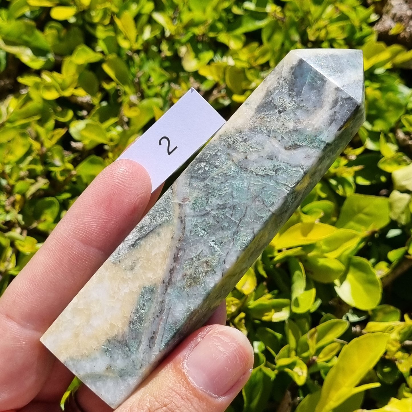 Marcasite in Green Matrix Obelisk