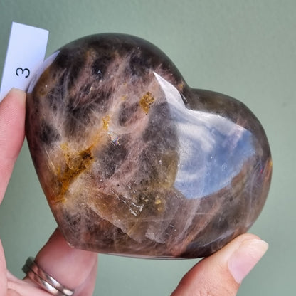 Black Moonstone Heart - Madagascar