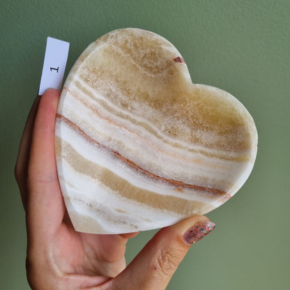 Banded Calcite Heart Bowl