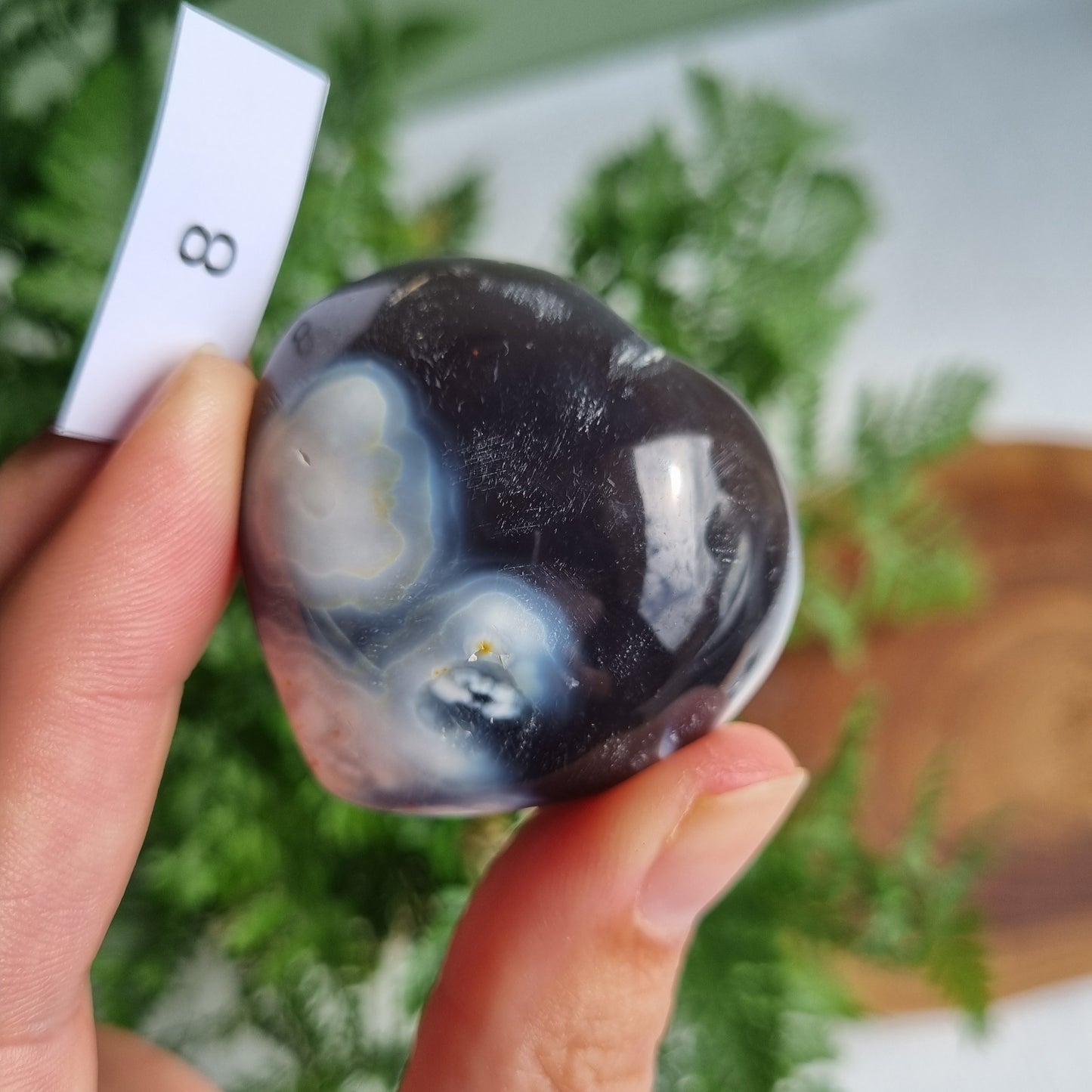 Orca Agate Heart