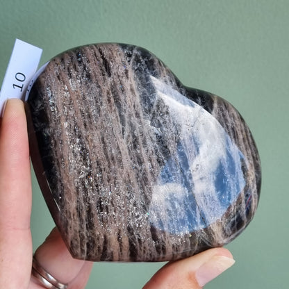 Black Moonstone Heart - Madagascar