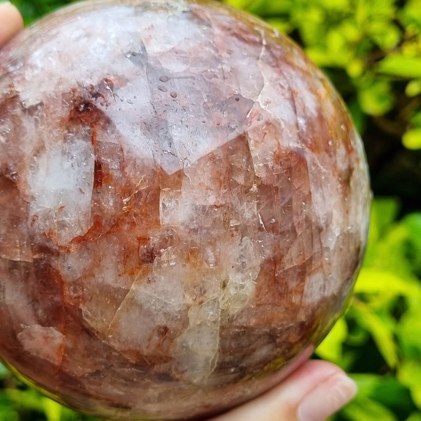 Fire Quartz Sphere - Madagascar - 959g