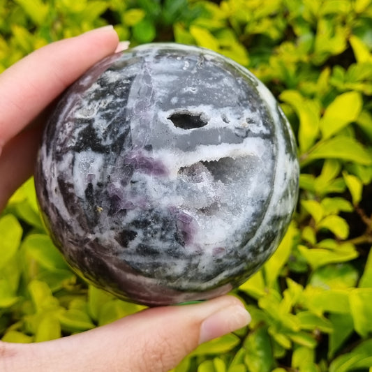 Purple Fluorite in Matrix Sphere - China - 593g