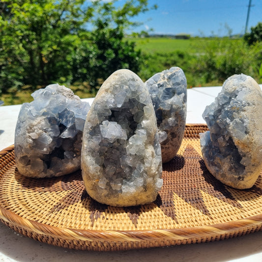 Celestite Standing Freeform Cluster - Madagascar