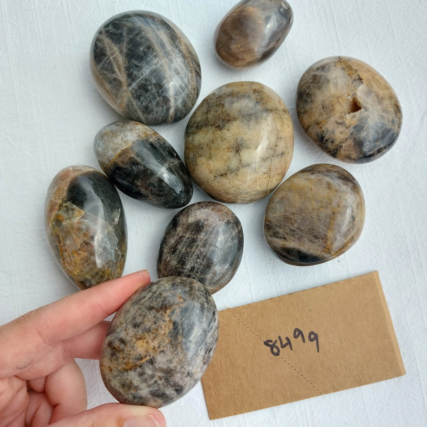 Black Moonstone Palm Stone - BULK - Madagascar - Under 1kg